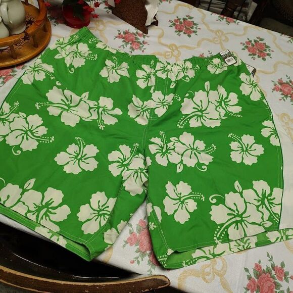 New Laguna Lime Print Swim Shorts Size Men's 4X - Picture 1 of 2